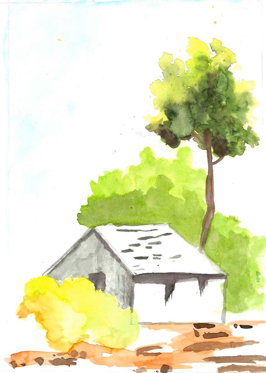 Watercolor - a house